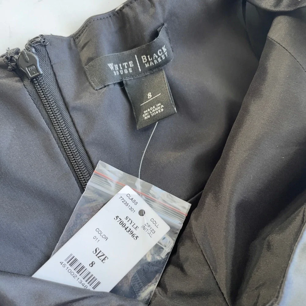 White House Black Market Sheath Dress Sz‎ 8 Polka Dot Pin-up Retro Cocktail Chic - Picture 7 of 13